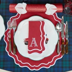 Mrs. Alice Katherine Berry Red Placemats & Napkins (Set of 4)< Table Linen Sets | Mrs. Alice Monogram