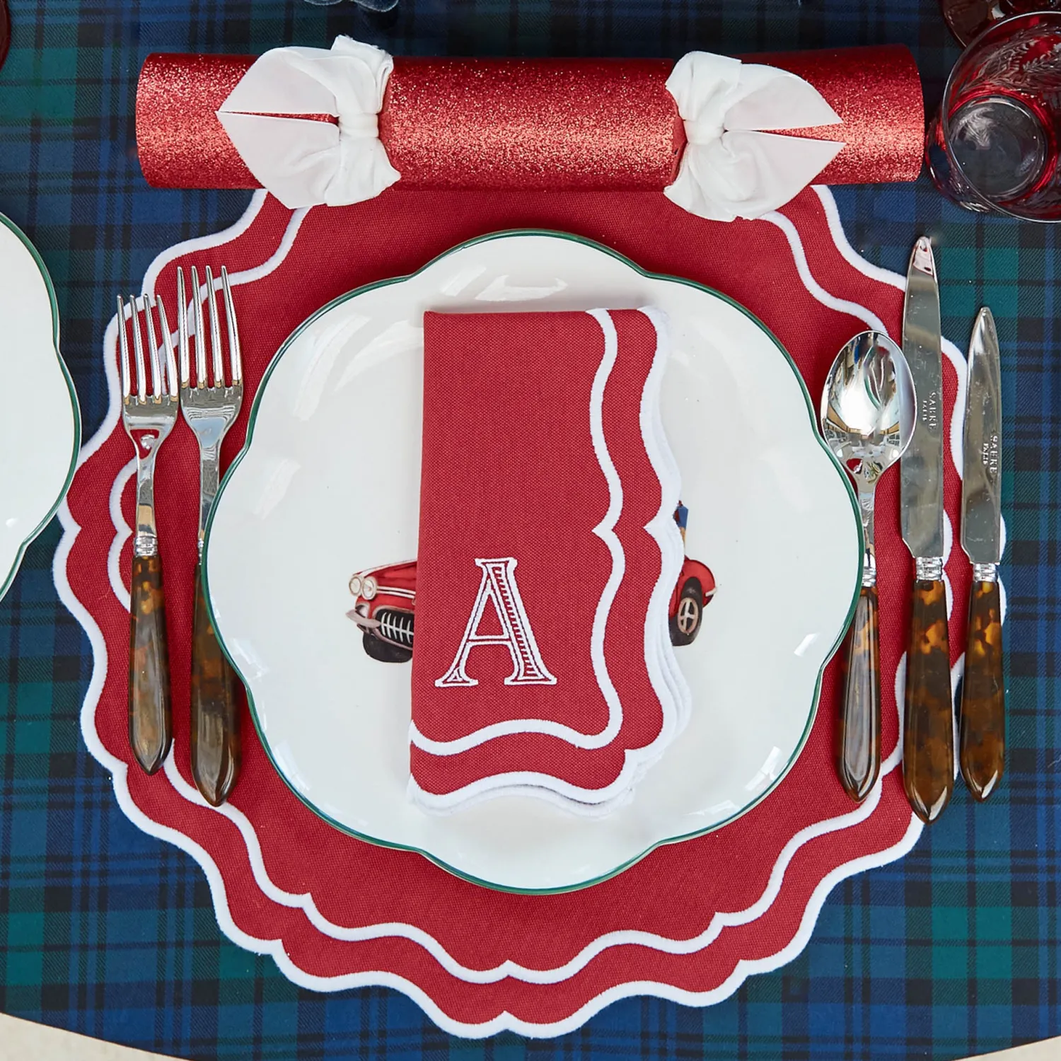 Mrs. Alice Katherine Berry Red Placemats & Napkins (Set of 4)< Table Linen Sets | Mrs. Alice Monogram
