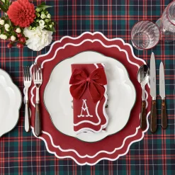Mrs. Alice Katherine Berry Red Placemats & Napkins (Set of 4)< Table Linen Sets | Mrs. Alice Monogram