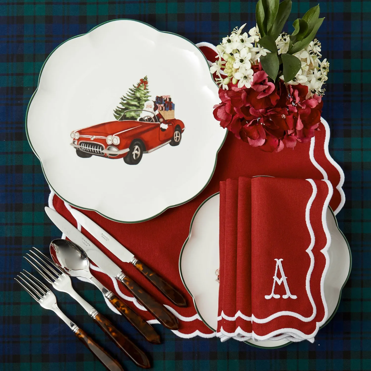 Mrs. Alice Katherine Berry Red Placemats & Napkins (Set of 4)< Table Linen Sets | Mrs. Alice Monogram