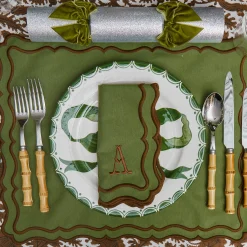 Mrs. Alice Katherine Green & Chocolate Napkins (Set of 4)< Napkins | Mrs. Alice Monogram