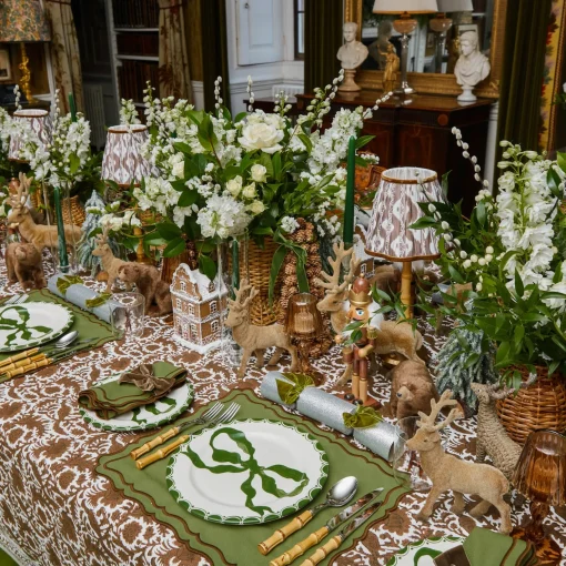 Mrs. Alice Katherine Green & Chocolate Napkins (Set of 4)< Napkins | Mrs. Alice Monogram