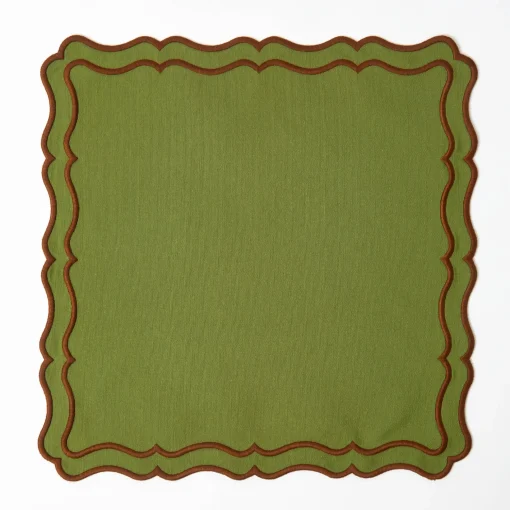Mrs. Alice Katherine Green & Chocolate Napkins (Set of 4)< Napkins | Mrs. Alice Monogram