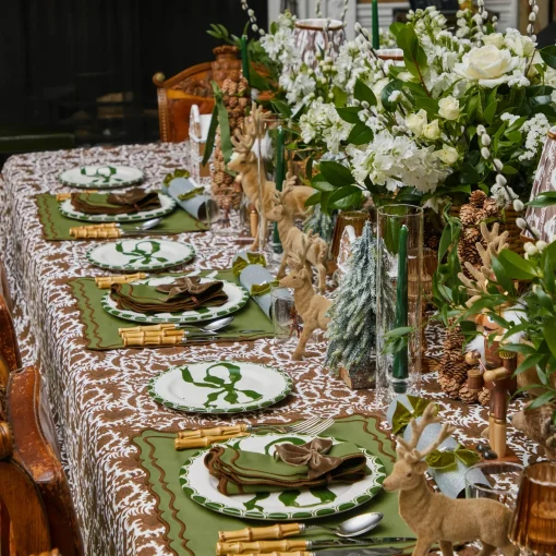 Mrs. Alice Katherine Green & Chocolate Napkins (Set of 4)< Napkins | Mrs. Alice Monogram
