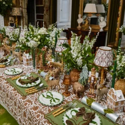 Mrs. Alice Katherine Green & Chocolate Placemats & Napkins (Set of 4)< Table Linen Sets | Mrs. Alice Monogram