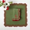 Mrs. Alice Katherine Green & Red Napkins (Set of 4)< Napkins | Mrs. Alice Monogram