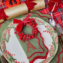 Mrs. Alice Katherine Green & Red Napkins (Set of 4)< Napkins | Mrs. Alice Monogram