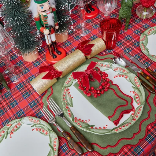 Mrs. Alice Katherine Green & Red Napkins (Set of 4)< Napkins | Mrs. Alice Monogram