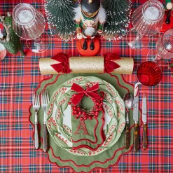 Mrs. Alice Katherine Green & Red Placemats & Napkins (Set of 4)< Table Linen Sets | Mrs. Alice Monogram