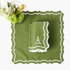 Mrs. Alice Katherine Green Napkins (Set of 4)< Napkins | Mrs. Alice Monogram