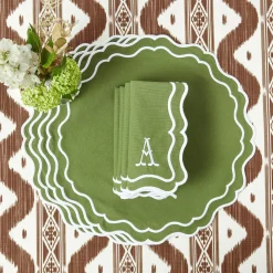 Mrs. Alice Katherine Green Napkins (Set of 4)< Napkins | Mrs. Alice Monogram