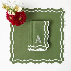 Mrs. Alice Katherine Green Napkins (Set of 4)< Napkins | Mrs. Alice Monogram