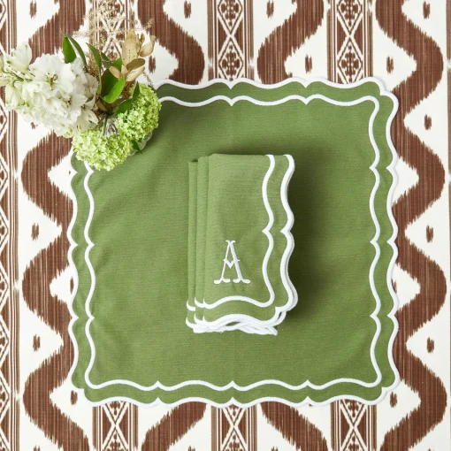Mrs. Alice Katherine Green Napkins (Set of 4)< Napkins | Mrs. Alice Monogram