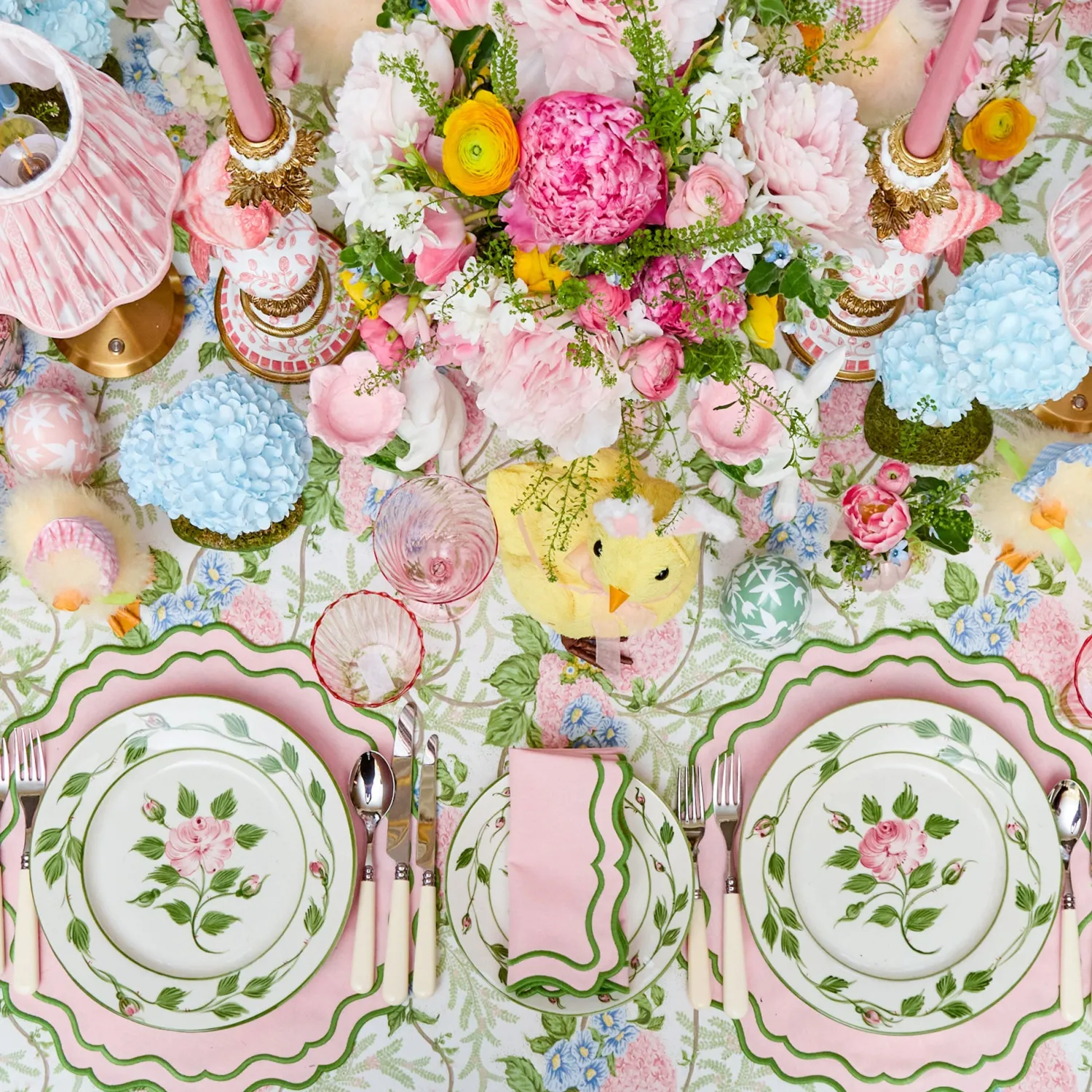 Mrs. Alice Katherine Pink & Green Napkins (Set of 4)< Napkins | Mrs. Alice Monogram