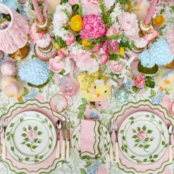 Mrs. Alice Katherine Pink & Green Placemats & Napkins (Set of 4)< Table Linen Sets | Mrs. Alice Monogram