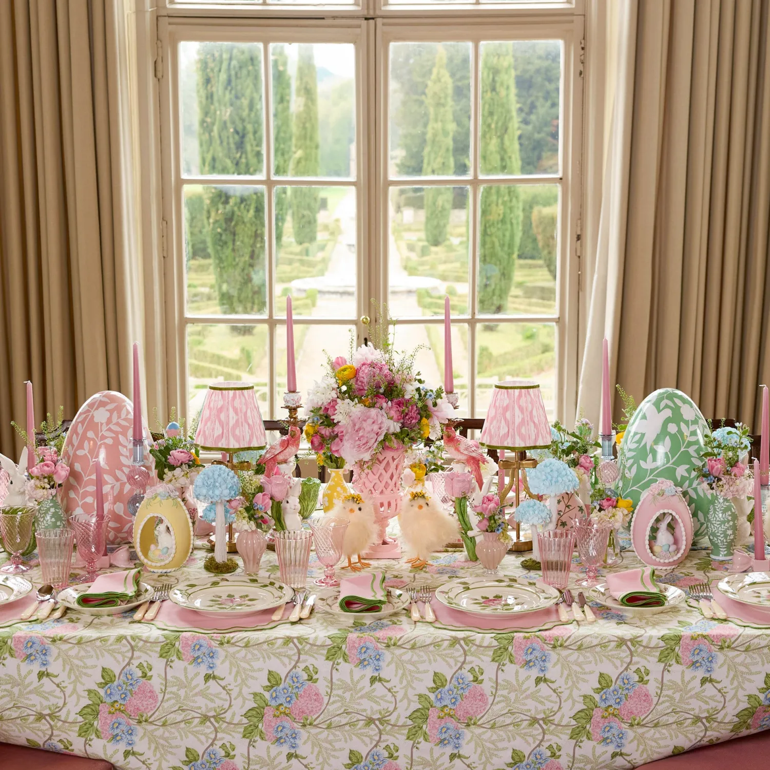 Mrs. Alice Katherine Pink & Green Napkins (Set of 4)< Napkins | Mrs. Alice Monogram