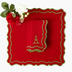 Mrs. Alice Katherine Red & Green Napkins (Set of 4)< Napkins | Mrs. Alice Monogram