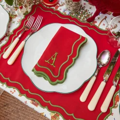Mrs. Alice Katherine Red & Green Napkins (Set of 4)< Napkins | Mrs. Alice Monogram
