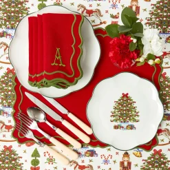 Mrs. Alice Katherine Red & Green Napkins (Set of 4)< Napkins | Mrs. Alice Monogram