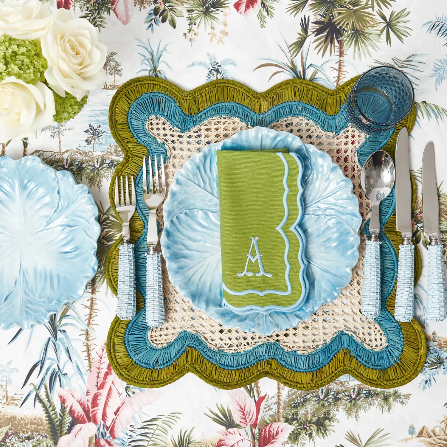 Mrs. Alice La Palmeraie Tablecloth< Summer Table Linen | Tablecloths