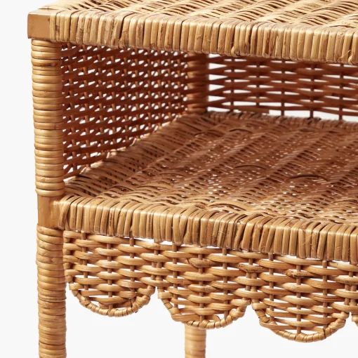 Mrs. Alice Lara Rattan Scalloped Bedside Table< Furniture | Furniture