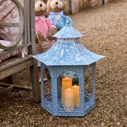 Mrs. Alice Large Blue Rattan Chinoiserie Pagoda Lantern< Spring Decorations | Pagodas & Lanterns