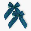 Mrs. Alice Large Blue Tartan Bows (Pair)< Napkin Rings & Bows