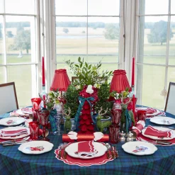 Mrs. Alice Large Blue Tartan Bows (Pair)< Napkin Rings & Bows