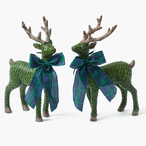 Mrs. Alice Large Blue Tartan Bows (Pair)< Napkin Rings & Bows