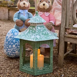 Mrs. Alice Large Green Rattan Chinoiserie Pagoda Lantern< Spring Decorations | Pagodas & Lanterns