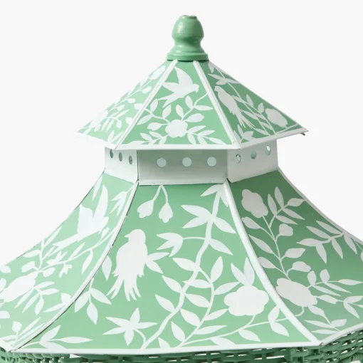 Mrs. Alice Large Green Rattan Chinoiserie Pagoda Lantern< Spring Decorations | Pagodas & Lanterns