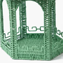 Mrs. Alice Large Green Rattan Chinoiserie Pagoda Lantern< Spring Decorations | Pagodas & Lanterns