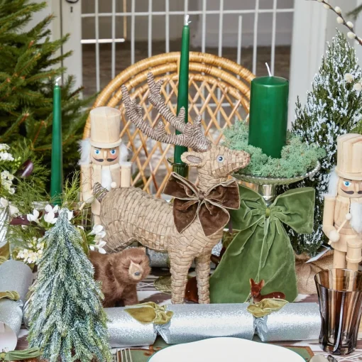 Mrs. Alice Large Rattan Reindeer (Pair) - 40cm< Christmas Decorations