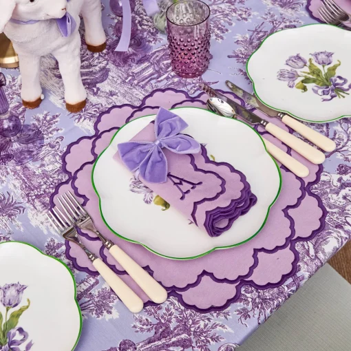 Mrs. Alice Lilac Velvet Napkin Bows (Set of 4)< Napkin Rings & Bows