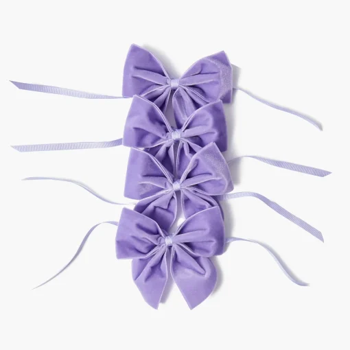 Mrs. Alice Lilac Velvet Napkin Bows (Set of 4)< Napkin Rings & Bows