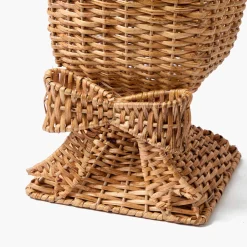 Mrs. Alice Liliana Bow Scalloped Rattan Urn< Vases | Vases & Planters
