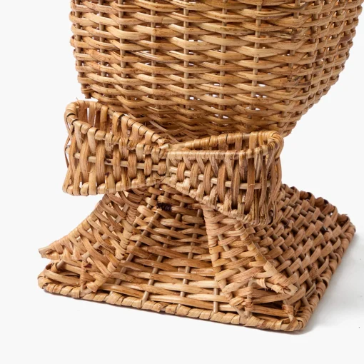 Mrs. Alice Liliana Bow Scalloped Rattan Urn< Vases | Vases & Planters