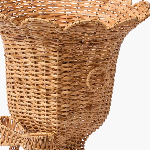 Mrs. Alice Liliana Bow Scalloped Rattan Urn< Vases | Vases & Planters