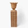 Mrs. Alice Liliana Scalloped Rattan Urn & Pedestal< Vases | Vases & Planters