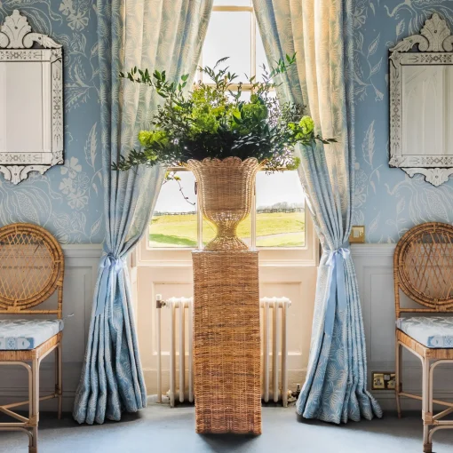 Mrs. Alice Liliana Scalloped Rattan Urn< Vases | Vases & Planters