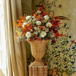 Mrs. Alice Liliana Scalloped Rattan Urn< Vases | Vases & Planters