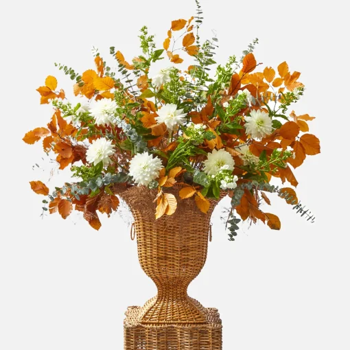 Mrs. Alice Liliana Scalloped Rattan Urn< Vases | Vases & Planters