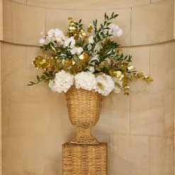 Mrs. Alice Liliana Scalloped Rattan Urn< Vases | Vases & Planters
