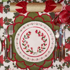 Mrs. Alice Lily Green & Red Napkins (Set of 4)< Napkins | Mrs. Alice Monogram
