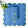 Mrs. Alice Lily of the Valley Blue Linen Napkins (Set of 4)< Summer Table Linen | Napkins
