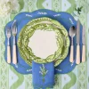 Mrs. Alice Lily of the Valley Blue Linen Placemats & Napkins (Set of 4)< Summer Table Linen | Table Linen Sets