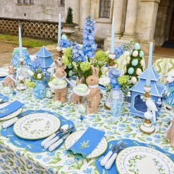 Mrs. Alice Lily of the Valley Blue Linen Napkins (Set of 4)< Summer Table Linen | Napkins