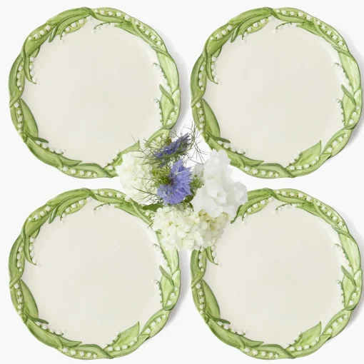Mrs. Alice Lily of the Valley Dinner Plates (Set of 4)< Summer Crockery | Dinner Plates