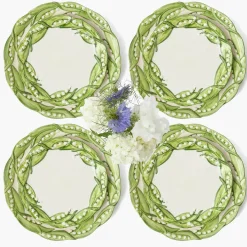 Mrs. Alice Lily of the Valley Dinner & Starter Plates (Set of 4)< Summer Crockery | Crockery Sets