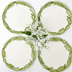 Mrs. Alice Lily of the Valley Dinner Plates (Set of 4)< Summer Crockery | Dinner Plates